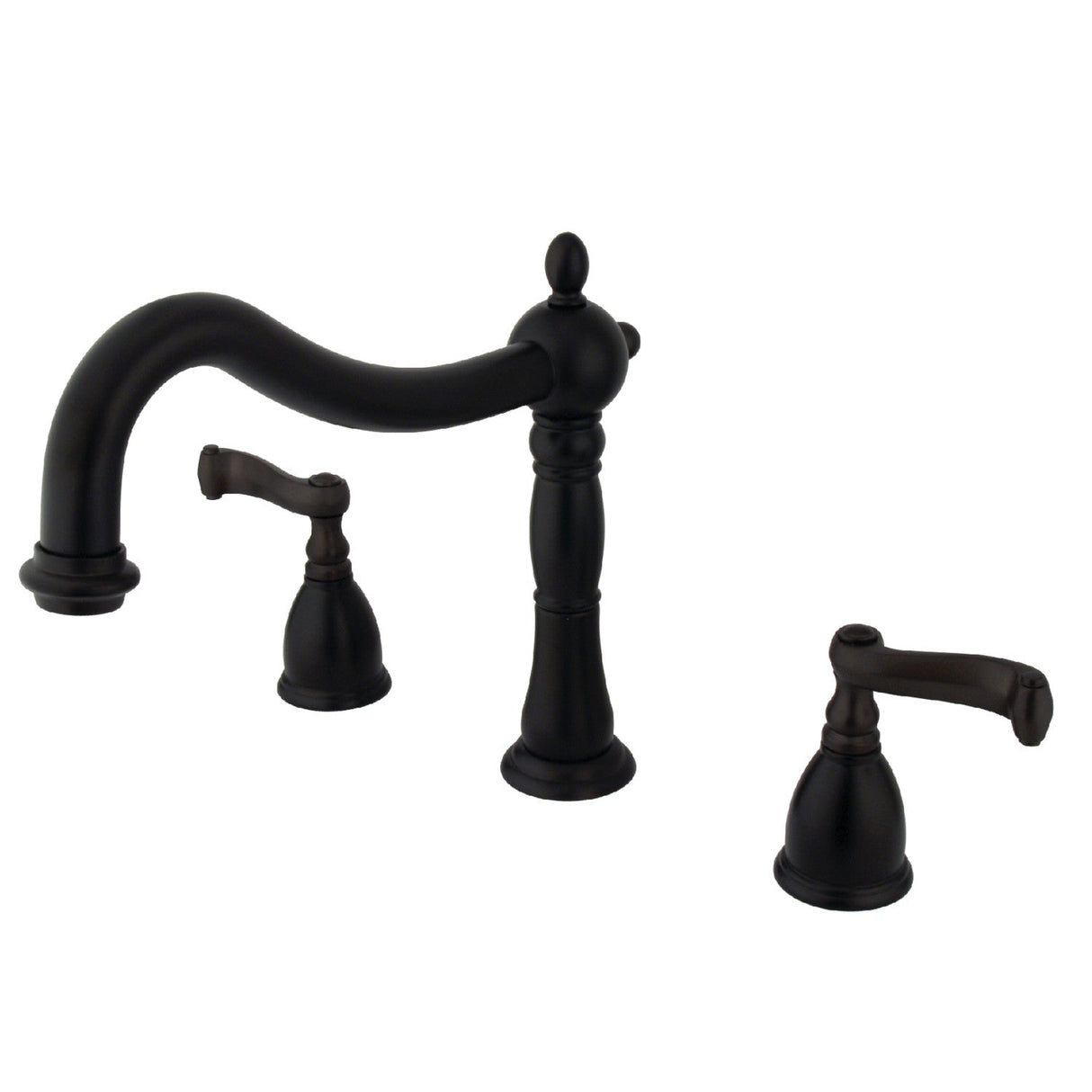 Heritage KS1345FL Two-Handle 3-Hole Deck Mount Roman Tub Faucet, Oil Rubbed Bronze