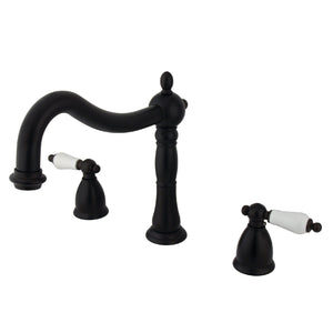 Heritage KS1345PL Two-Handle 3-Hole Deck Mount Roman Tub Faucet, Oil Rubbed Bronze
