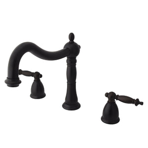 Heritage KS1345TL Two-Handle 3-Hole Deck Mount Roman Tub Faucet, Oil Rubbed Bronze