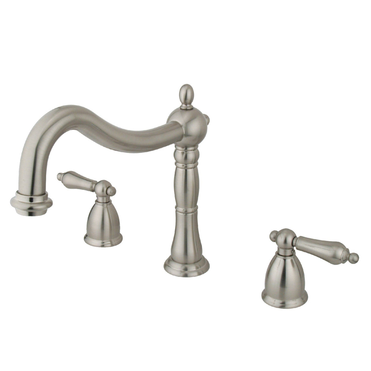 Heritage KS1348AL Two-Handle 3-Hole Deck Mount Roman Tub Faucet, Brushed Nickel