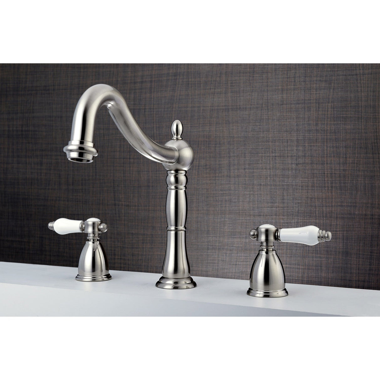 Bel-Air KS1348BPL Two-Handle 3-Hole Deck Mount Roman Tub Faucet, Brushed Nickel