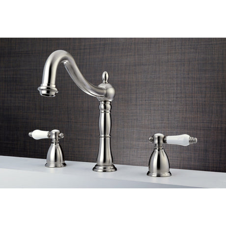 Bel-Air KS1348BPL Two-Handle 3-Hole Deck Mount Roman Tub Faucet, Brushed Nickel