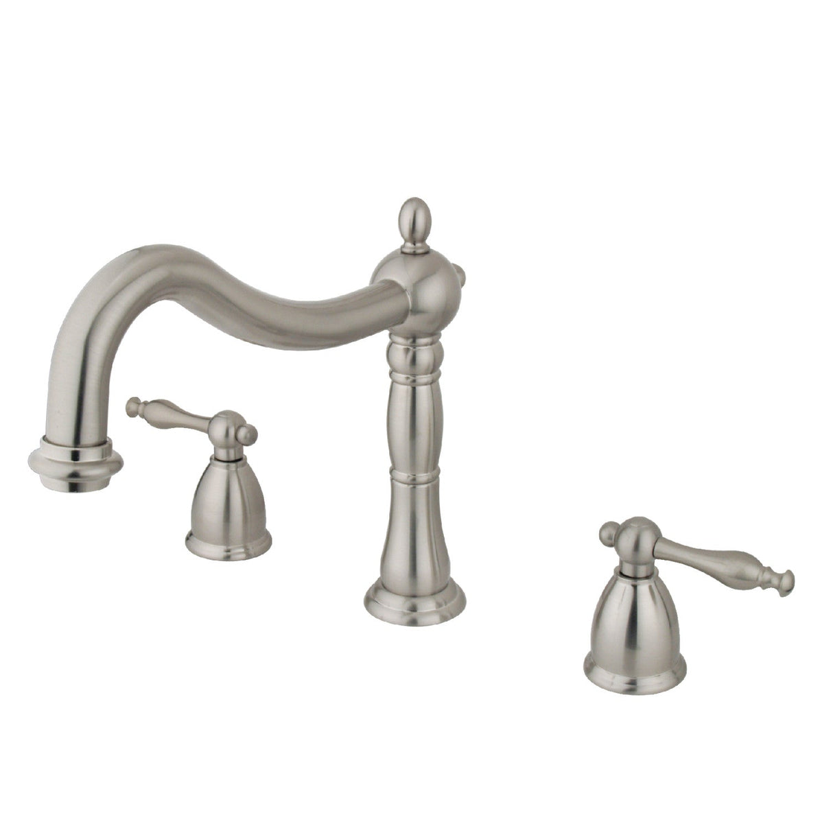 Naples KS1348NL Two-Handle 3-Hole Deck Mount Roman Tub Faucet, Brushed Nickel