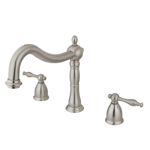 Naples KS1348NL Two-Handle 3-Hole Deck Mount Roman Tub Faucet, Brushed Nickel