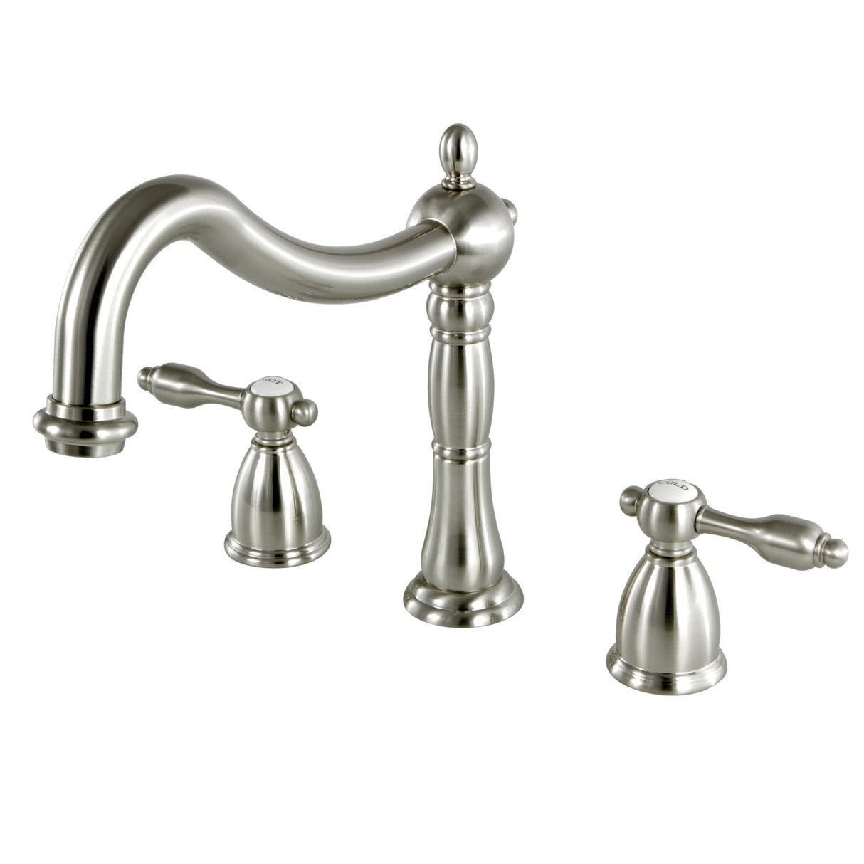 Tudor KS1348TAL Two-Handle 3-Hole Deck Mount Roman Tub Faucet, Brushed Nickel