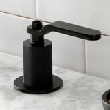 Whitaker KS1410KL Two-Handle 3-Hole Deck Mount Widespread Bathroom Faucet with Push Pop-Up, Matte Black