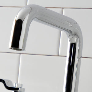 Whitaker KS1411KL Two-Handle 3-Hole Deck Mount Widespread Bathroom Faucet with Push Pop-Up, Polished Chrome