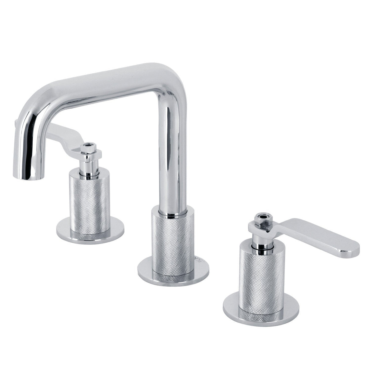 Whitaker KS1411KL Two-Handle 3-Hole Deck Mount Widespread Bathroom Faucet with Push Pop-Up, Polished Chrome