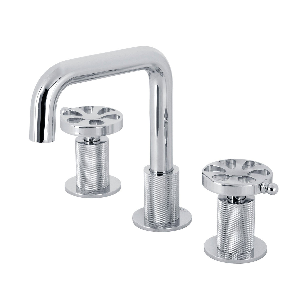 Belknap KS1411RX Two-Handle 3-Hole Deck Mount Widespread Bathroom Faucet with Push Pop-Up, Polished Chrome