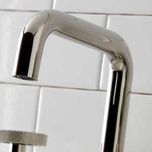 Webb KS1416RKX Two-Handle 3-Hole Deck Mount Widespread Bathroom Faucet with Knurled Handle and Push Pop-Up Drain, Polished Nickel