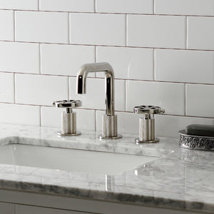 Belknap KS1416RX Two-Handle 3-Hole Deck Mount Widespread Bathroom Faucet with Push Pop-Up, Polished Nickel