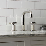 Belknap KS1416RX Two-Handle 3-Hole Deck Mount Widespread Bathroom Faucet with Push Pop-Up, Polished Nickel