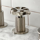 Belknap KS1416RX Two-Handle 3-Hole Deck Mount Widespread Bathroom Faucet with Push Pop-Up, Polished Nickel