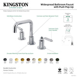 Whitaker KS1417KL Two-Handle 3-Hole Deck Mount Widespread Bathroom Faucet with Push Pop-Up, Brushed Brass