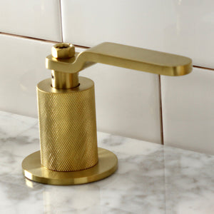 Whitaker KS1417KL Two-Handle 3-Hole Deck Mount Widespread Bathroom Faucet with Push Pop-Up, Brushed Brass