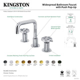 Belknap KS1417RX Two-Handle 3-Hole Deck Mount Widespread Bathroom Faucet with Push Pop-Up, Brushed Brass