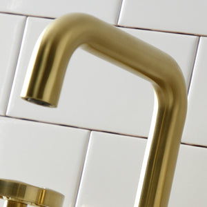 Belknap KS1417RX Two-Handle 3-Hole Deck Mount Widespread Bathroom Faucet with Push Pop-Up, Brushed Brass