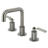 Whitaker KS1418KL Two-Handle 3-Hole Deck Mount Widespread Bathroom Faucet with Push Pop-Up, Brushed Nickel