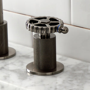 Fuller KS141BSSCG Two-Handle 3-Hole Deck Mount Widespread Bathroom Faucet with Push Pop-Up, Black Stainless