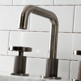 Belknap KS141BSSRX Two-Handle 3-Hole Deck Mount Widespread Bathroom Faucet with Push Pop-Up, Black Stainless