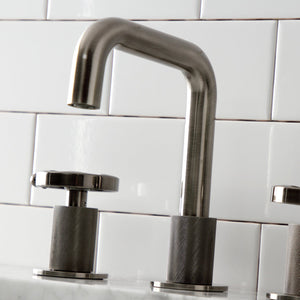 Belknap KS141BSSRX Two-Handle 3-Hole Deck Mount Widespread Bathroom Faucet with Push Pop-Up, Black Stainless