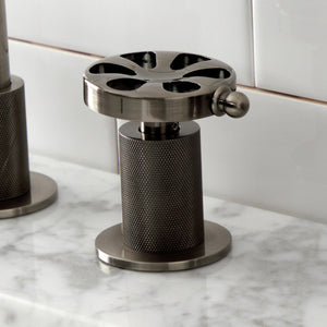 Belknap KS141BSSRX Two-Handle 3-Hole Deck Mount Widespread Bathroom Faucet with Push Pop-Up, Black Stainless