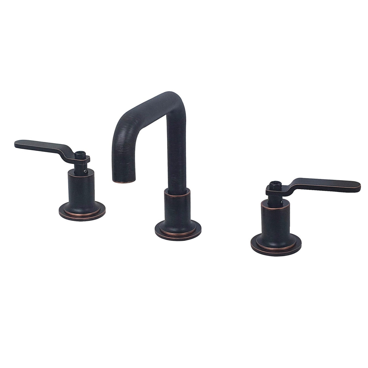 Whitaker KS142KLNB Two-Handle 3-Hole Deck Mount Widespread Bathroom Faucet with Push Pop-Up, Naples Bronze