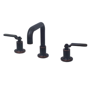 Whitaker KS142KLNB Two-Handle 3-Hole Deck Mount Widespread Bathroom Faucet with Push Pop-Up, Naples Bronze