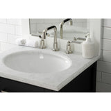 Whitaker KS142KLPN Two-Handle 3-Hole Deck Mount Widespread Bathroom Faucet with Push Pop-Up, Polished Nickel