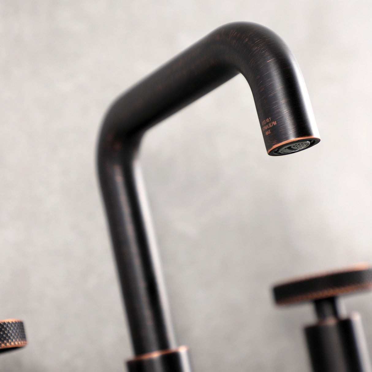 Webb KS142RKXNB Two-Handle 3-Hole Deck Mount Widespread Bathroom Faucet with Knurled Handle and Push Pop-Up Drain, Naples Bronze