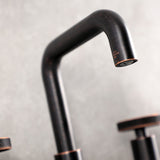Webb KS142RKXNB Two-Handle 3-Hole Deck Mount Widespread Bathroom Faucet with Knurled Handle and Push Pop-Up Drain, Naples Bronze