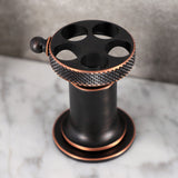 Webb KS142RKXNB Two-Handle 3-Hole Deck Mount Widespread Bathroom Faucet with Knurled Handle and Push Pop-Up Drain, Naples Bronze
