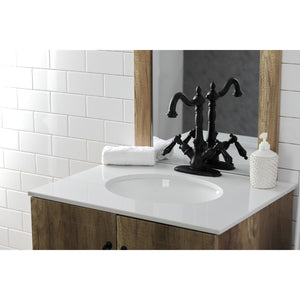 Duchess KS1430PKL Two-Handle 1-or-3 Hole Deck Mount Bathroom Faucet with Brass Pop-Up, Matte Black
