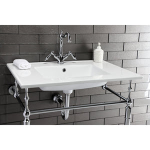 Heritage KS1431AL Two-Handle 1-or-3 Hole Deck Mount Bathroom Faucet with Brass Pop-Up, Polished Chrome