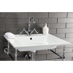 Heritage KS1431AL Two-Handle 1-or-3 Hole Deck Mount Bathroom Faucet with Brass Pop-Up, Polished Chrome