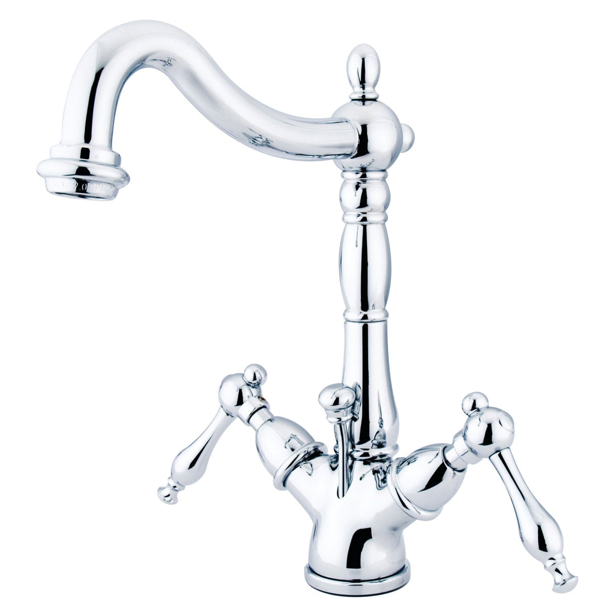 Naples KS1431NL Two-Handle 1-or-3 Hole Deck Mount Bathroom Faucet with Brass Pop-Up, Polished Chrome