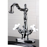 Heritage KS1431PX Two-Handle 1-or-3 Hole Deck Mount Bathroom Faucet with Brass Pop-Up, Polished Chrome