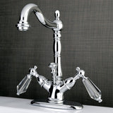 Wilshire KS1431WLL Two-Handle 1-or-3 Hole Deck Mount Bathroom Faucet with Brass Pop-Up, Polished Chrome