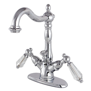 Wilshire KS1431WLL Two-Handle 1-or-3 Hole Deck Mount Bathroom Faucet with Brass Pop-Up, Polished Chrome