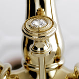 Wilshire KS1432WLL Two-Handle 1-or-3 Hole Deck Mount Bathroom Faucet with Brass Pop-Up, Polished Brass