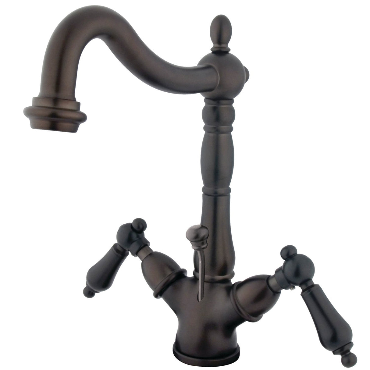 Heritage KS1435AL Two-Handle 1-or-3 Hole Deck Mount Bathroom Faucet with Brass Pop-Up, Oil Rubbed Bronze
