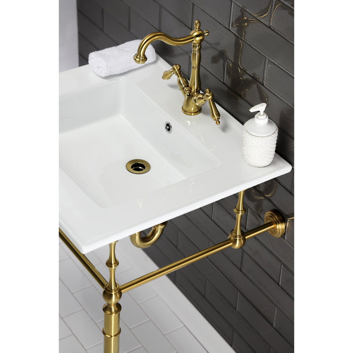 Heritage KS1437AL Two-Handle 1-or-3 Hole Deck Mount Bathroom Faucet with Brass Pop-Up, Brushed Brass