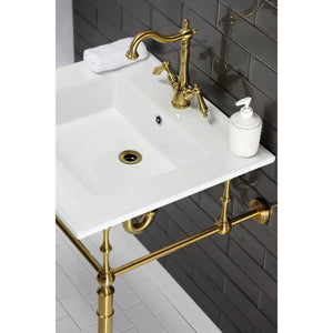 Heritage KS1437AL Two-Handle 1-or-3 Hole Deck Mount Bathroom Faucet with Brass Pop-Up, Brushed Brass