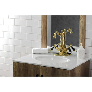 Duchess KS1437PKL Two-Handle 1-or-3 Hole Deck Mount Bathroom Faucet with Brass Pop-Up, Brushed Brass
