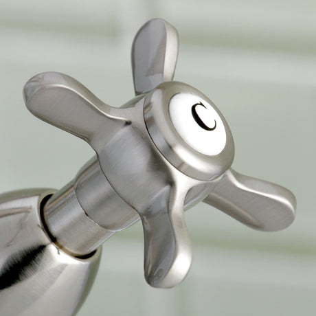 Essex KS1438BEX Two-Handle 1-or-3 Hole Deck Mount Bathroom Faucet with Brass Pop-Up, Brushed Nickel