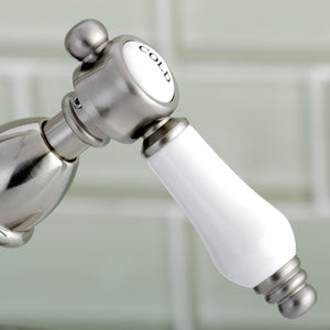 Bel-Air KS1438BPL Two-Handle 1-or-3 Hole Deck Mount Bathroom Faucet with Brass Pop-Up, Brushed Nickel