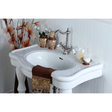 Heritage KS1438PL Two-Handle 1-or-3 Hole Deck Mount Bathroom Faucet with Brass Pop-Up, Brushed Nickel