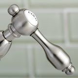 Tudor KS1438TAL Two-Handle 1-or-3 Hole Deck Mount Bathroom Faucet with Brass Pop-Up, Brushed Nickel