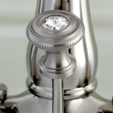 Wilshire KS1438WLL Two-Handle 1-or-3 Hole Deck Mount Bathroom Faucet with Brass Pop-Up, Brushed Nickel