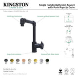 Belknap KS144RXBB Single-Handle 1-Hole Deck Mount Bathroom Faucet with Push Pop-Up, Brushed Brass